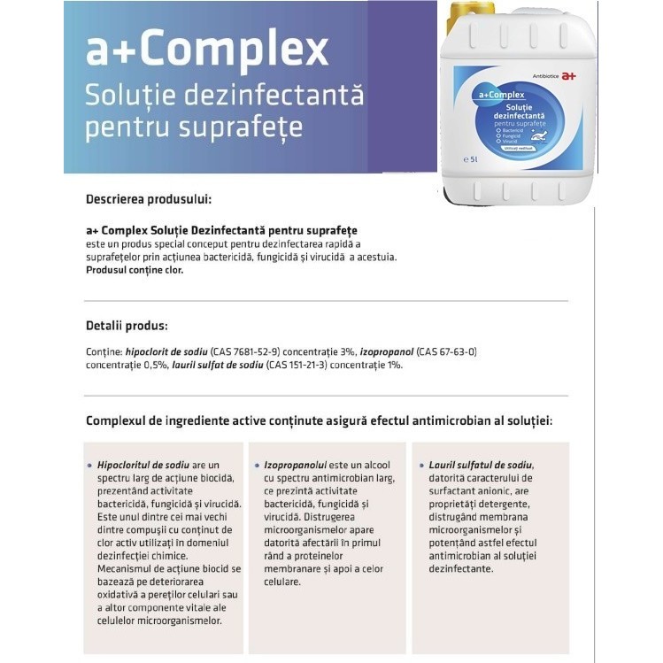 Complex Solutie Dezinfectanta pentru Suprafete 5L