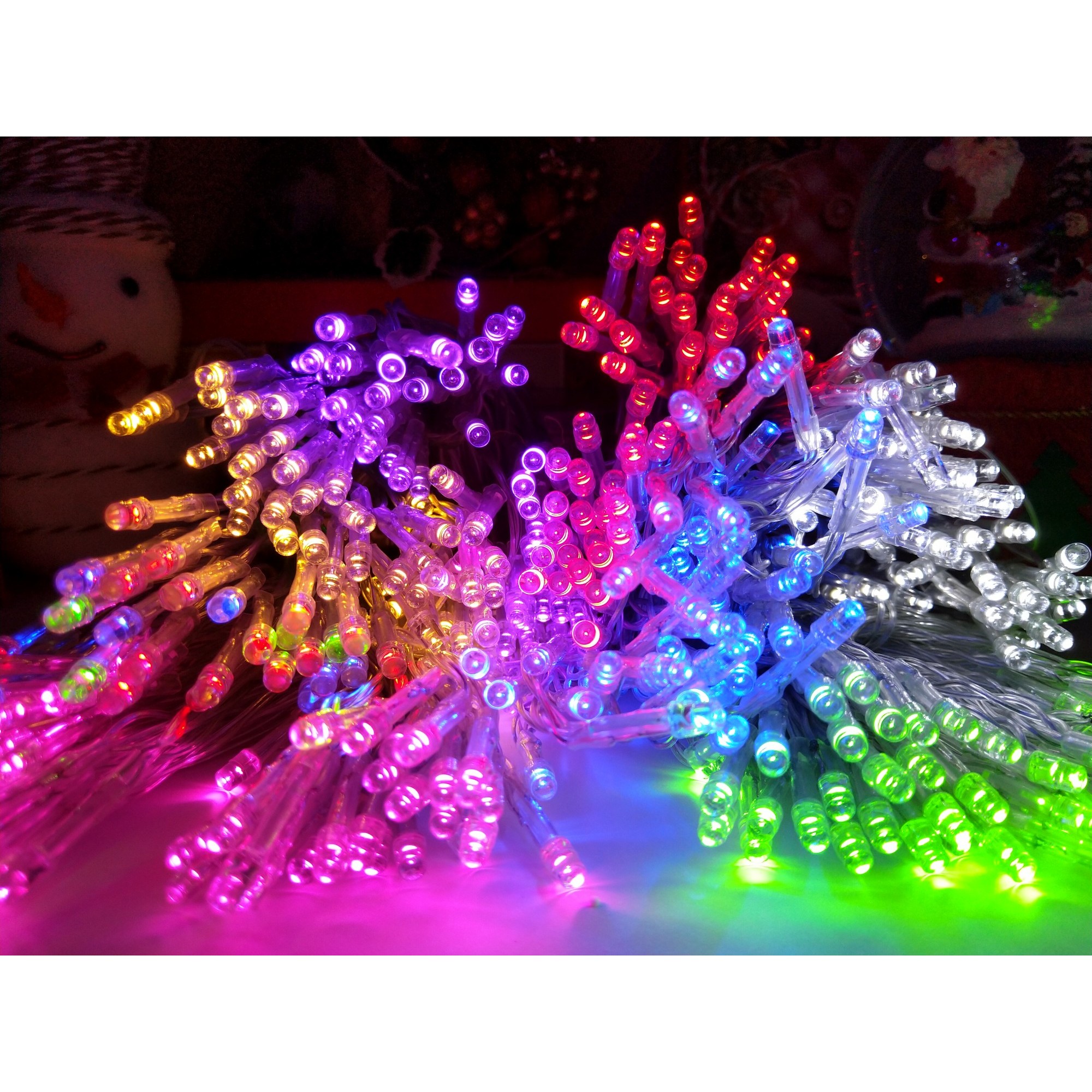Instalatie de Craciun cu Baterii Fir Transparent Tip Sir 5 m 50 LED -uri Multicolor