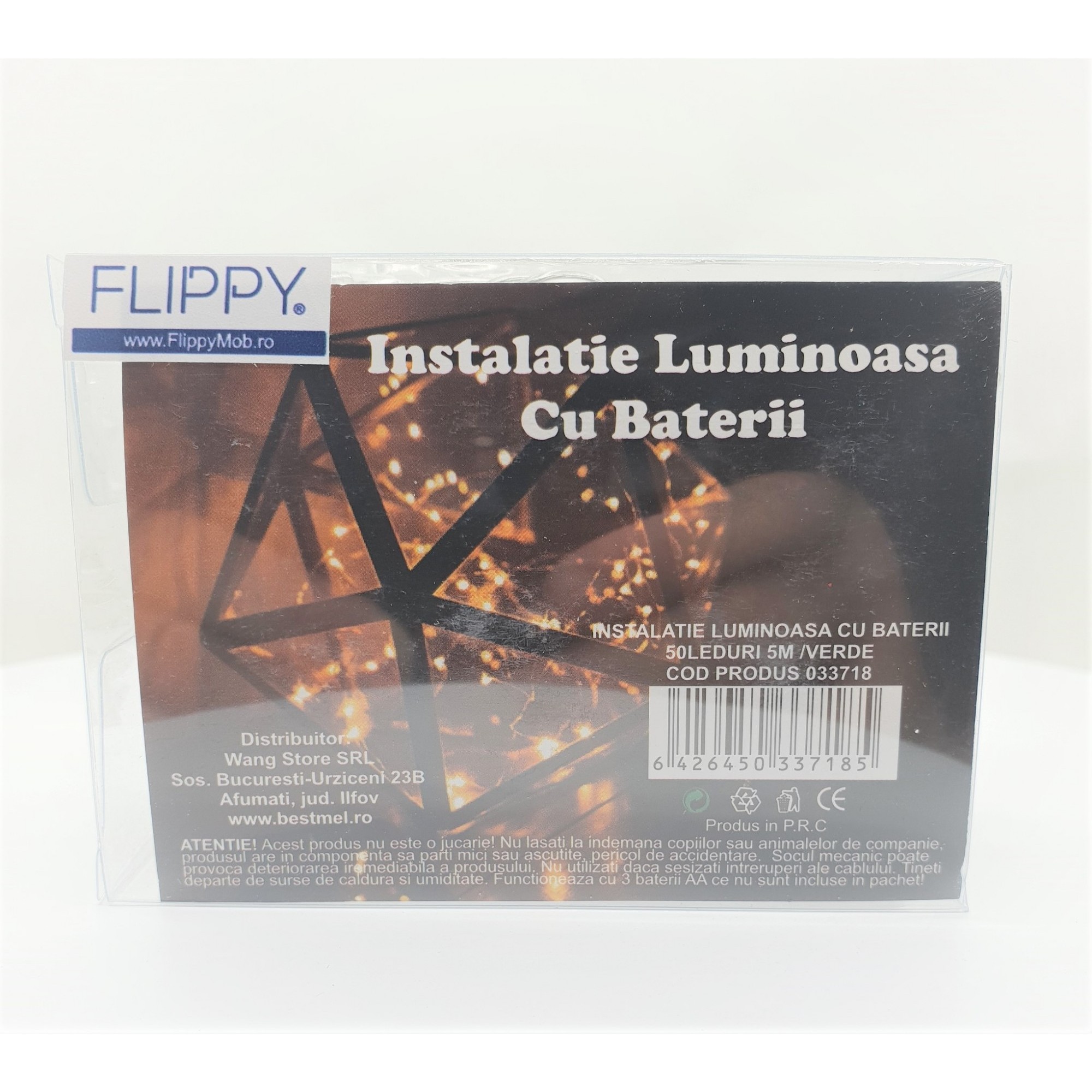 Instalatie de Craciun cu Baterii Fir Transparent Tip Sir 5 m 50 LED -uri Verde