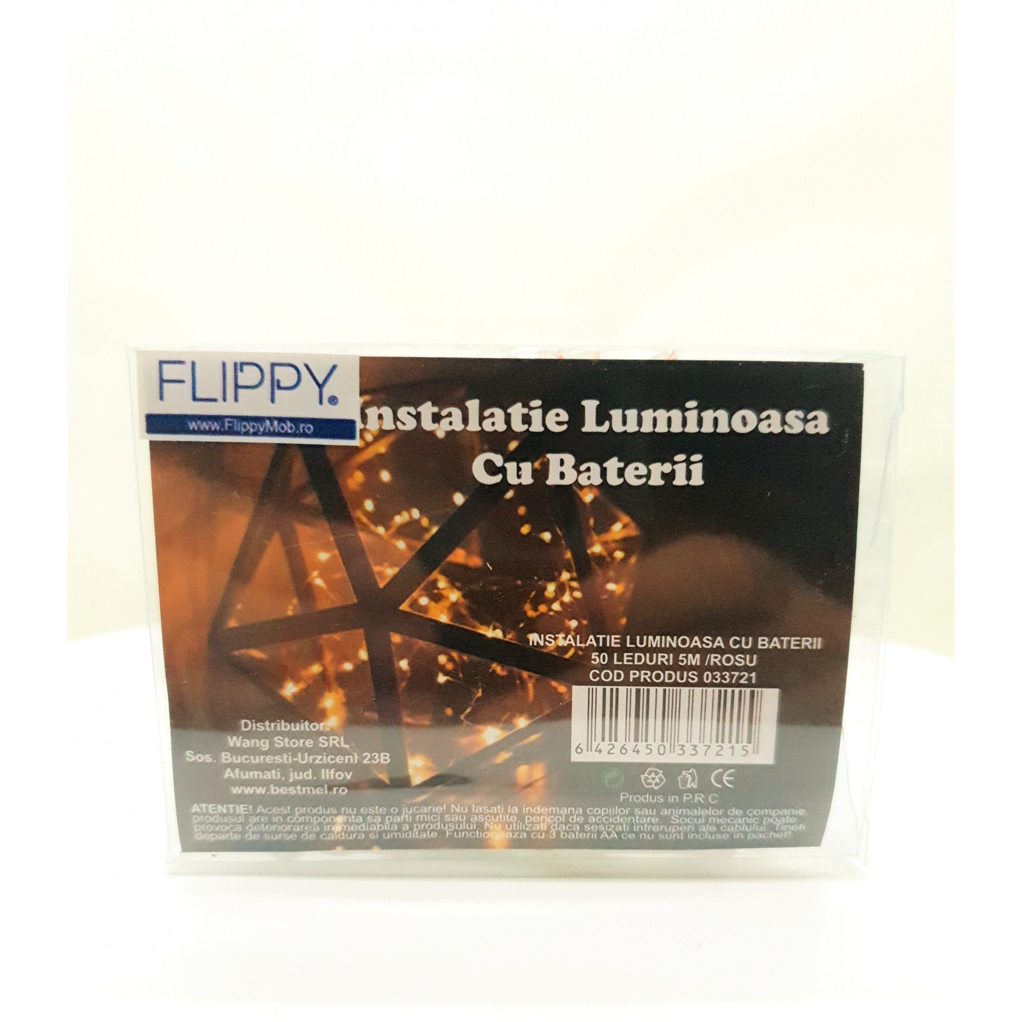Instalatie de Craciun cu Baterii Fir Transparent Tip Sir 5 m 50 LED -uri Rosu
