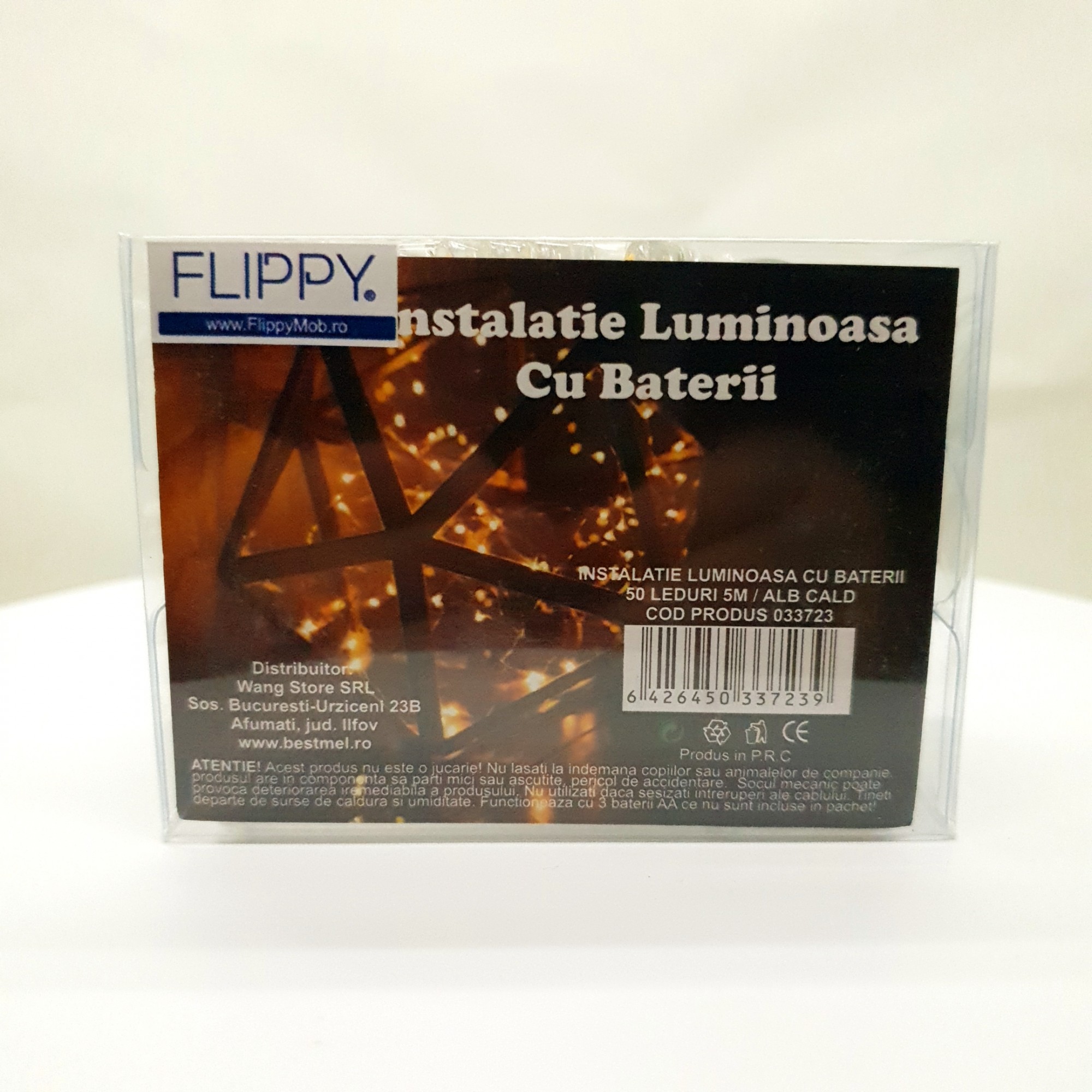 Instalatie de Craciun cu Baterii Fir Transparent Tip Sir 5 m 50 LED -uri Alb Cald