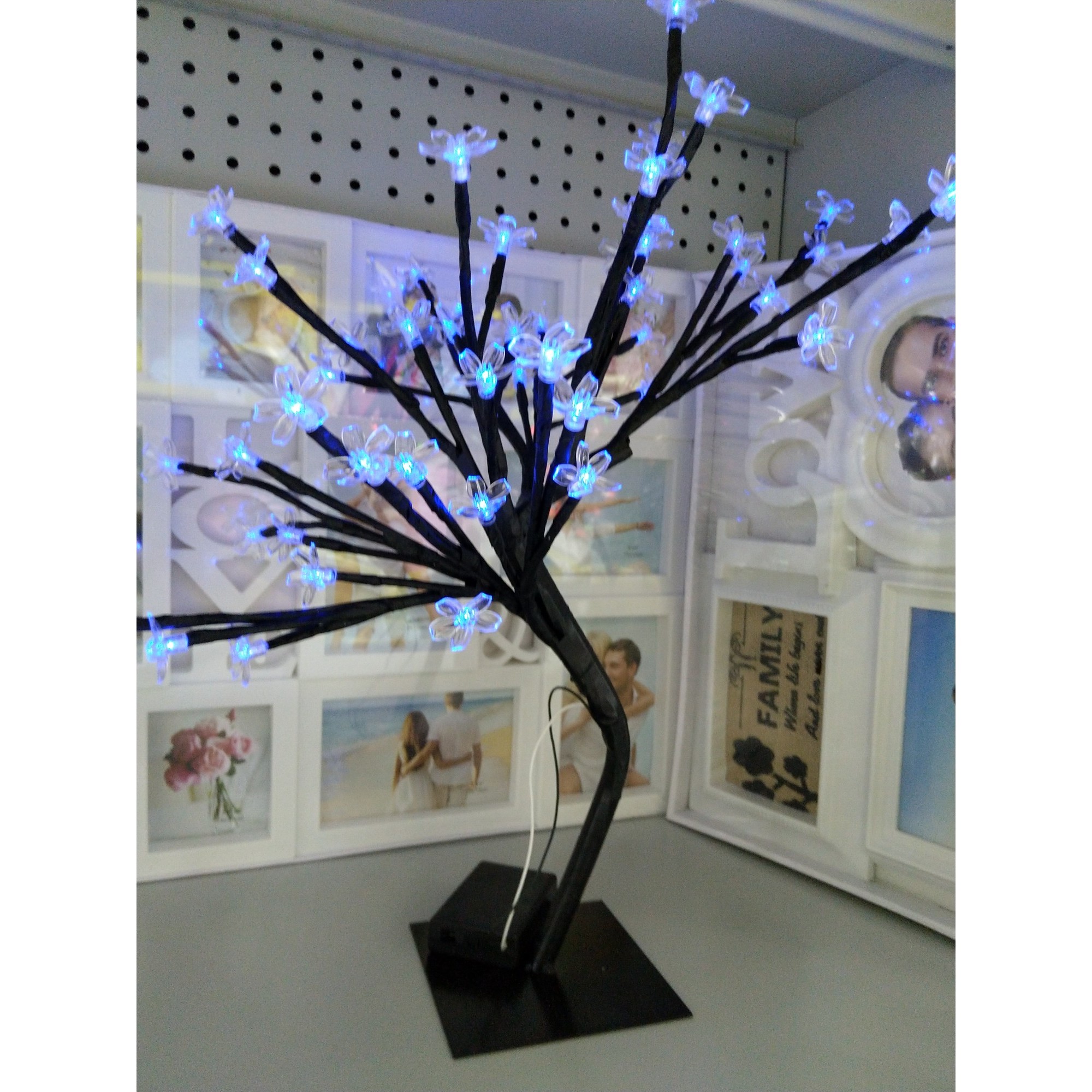 Decoratiune Luminoasa Arbore cu Baterii 48 LED -uri Albastru