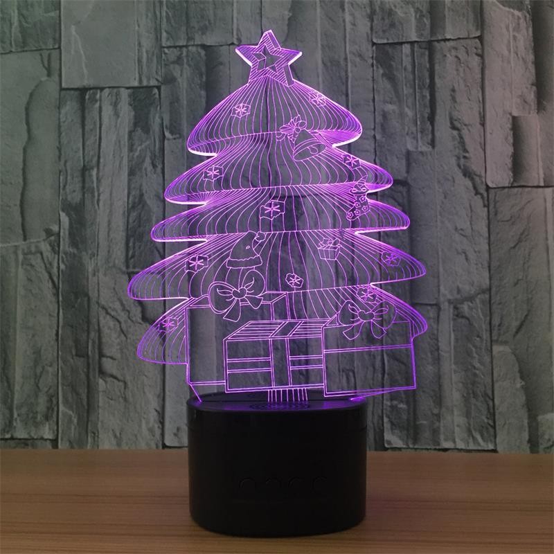 Lampa de Craciun 3D Model cu Baterii/USB Bradut Multicolor