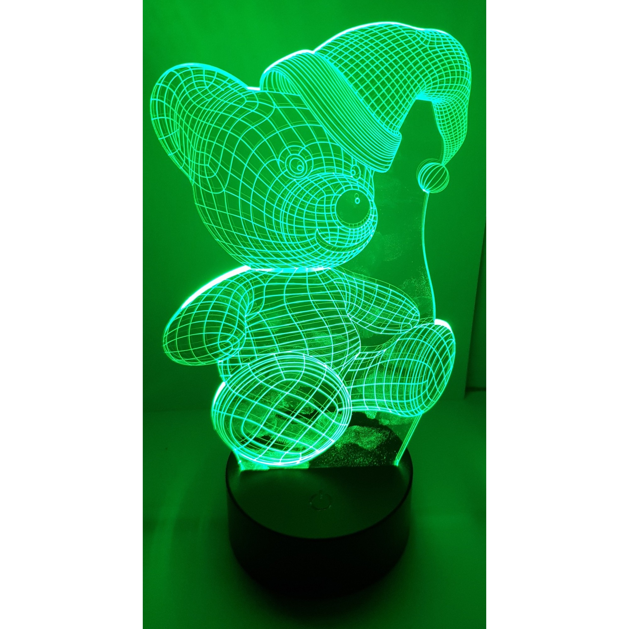 Lampa de Veghe cu Telecomanda si Baterii/USB 3D Model Ursulet Multicolor