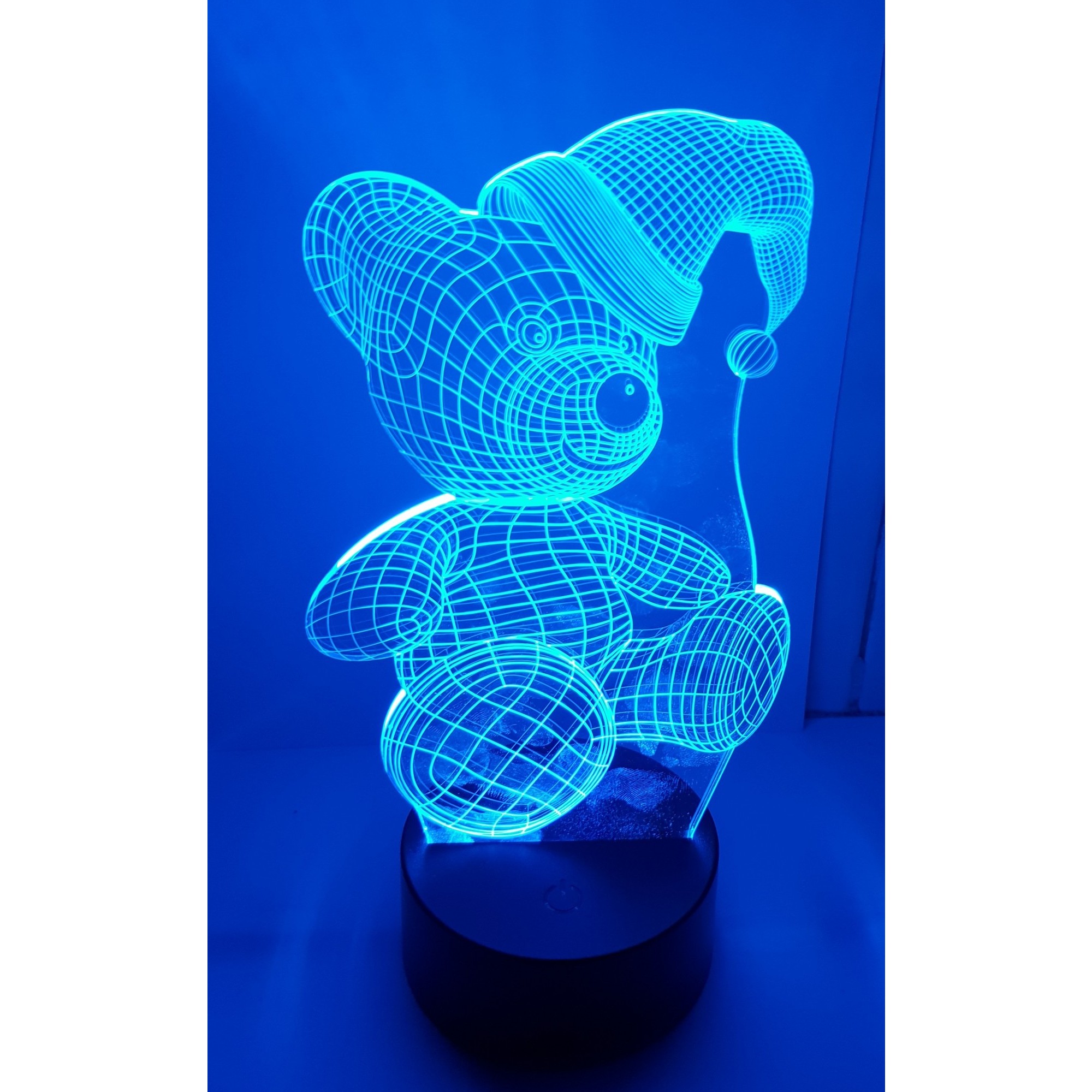 Lampa de Veghe cu Telecomanda si Baterii/USB 3D Model Ursulet Multicolor