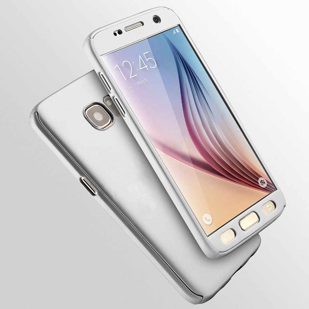 Husa Samsung Galaxy A5 2017 Full Cover 360 Argintiu + Folie de protectie