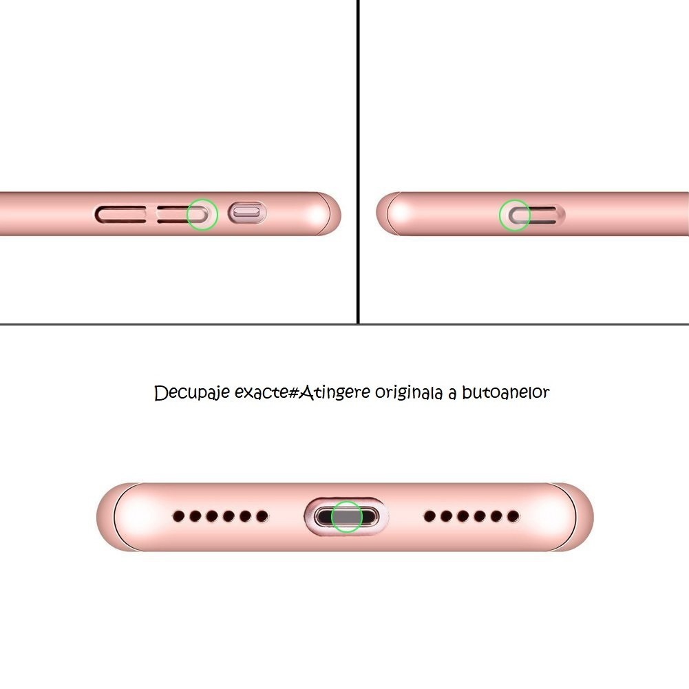 Husa Apple iPhone 7 IPAKY Full Cover 360 Roz Auriu + Folie Cadou