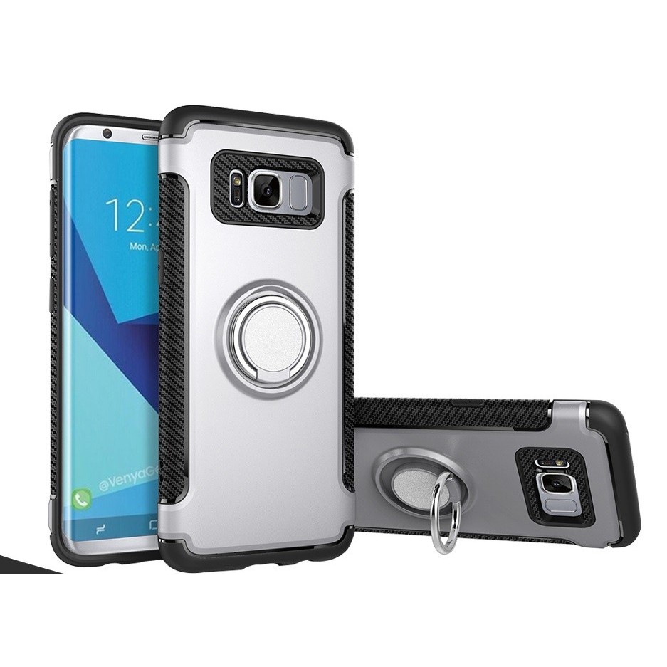 Husa Samsung Galaxy S8 Plus Motomo Ring Argintiu