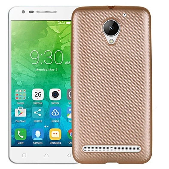 Husa Lenovo Vibe C2 i-Zore Carbon Fiber Auriu