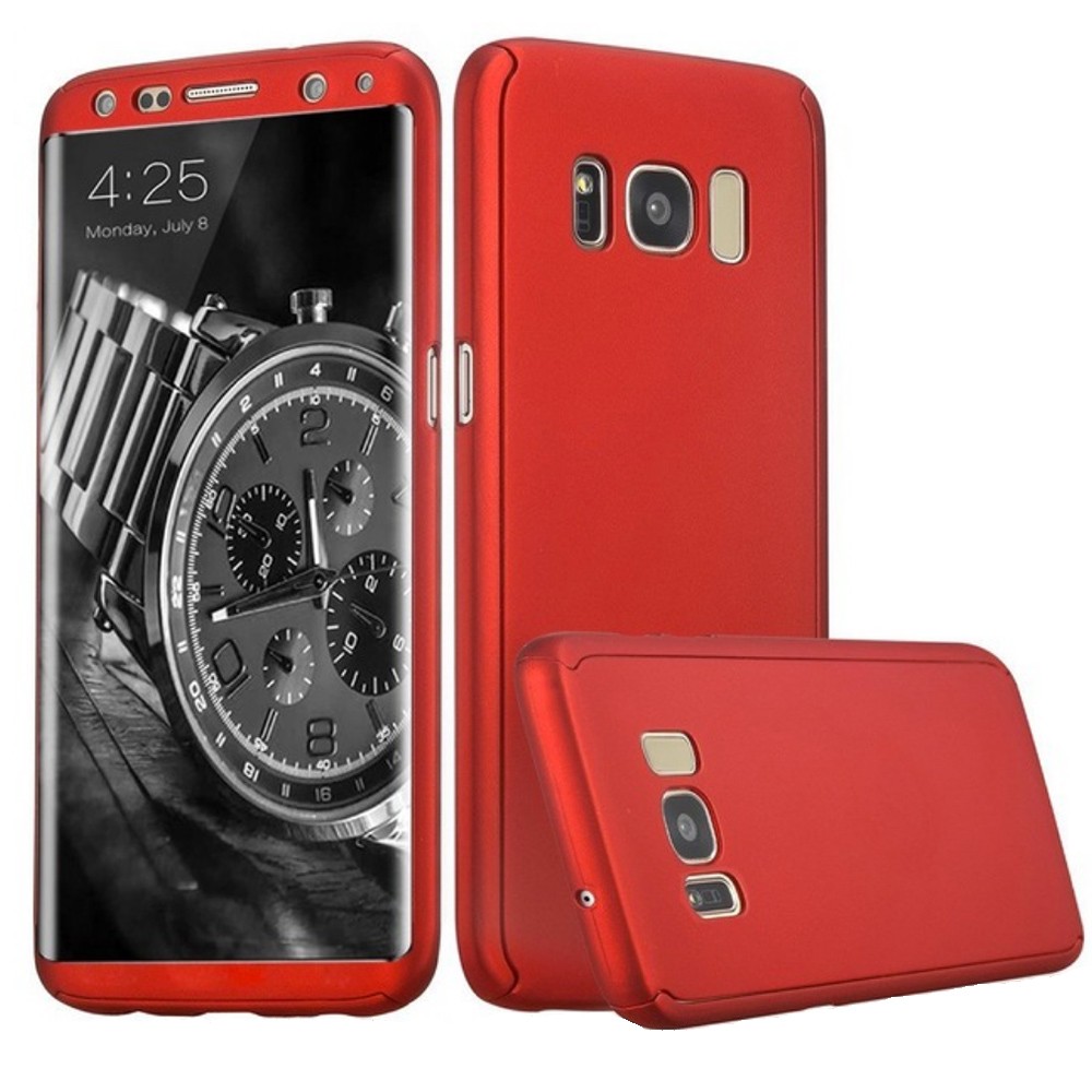 Husa Samsung Galaxy S8 Full Cover 360 Rosu + Folie de protectie
