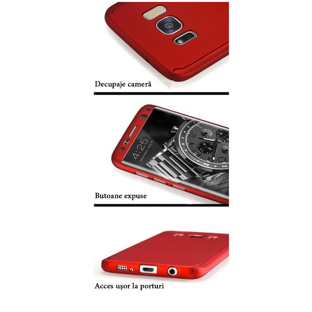 Husa Samsung Galaxy S8 Full Cover 360 Rosu + Folie de protectie