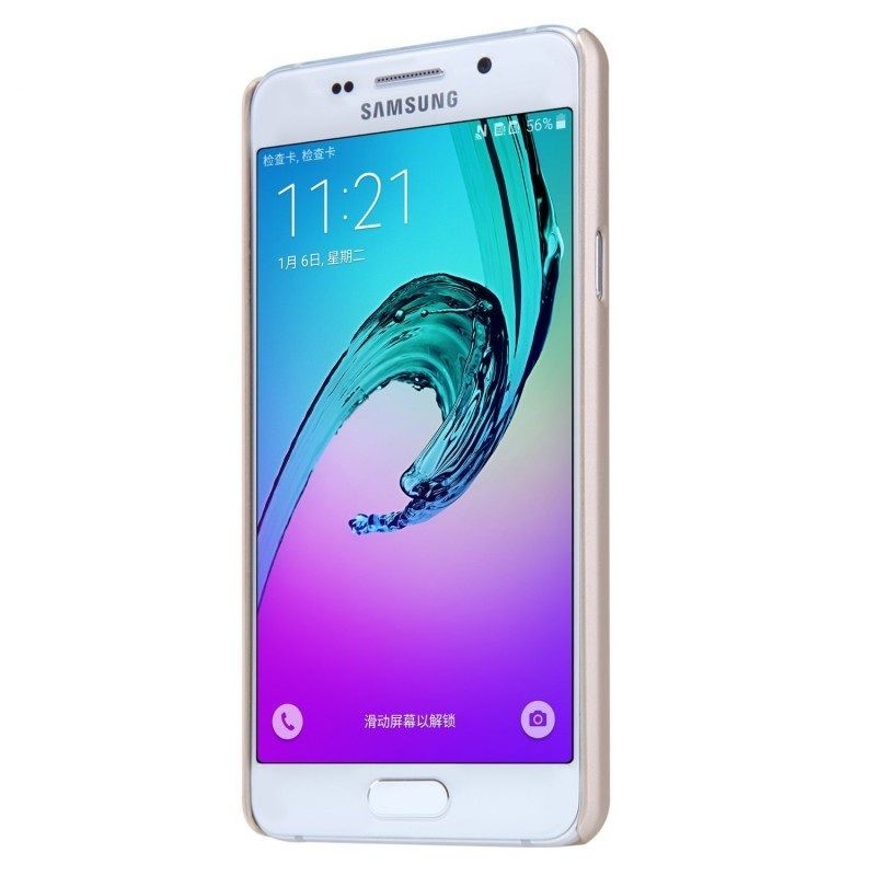 Husa Samsung Galaxy A3 2016 Nillkin Frosted Shield Auriu + Folie de protectie