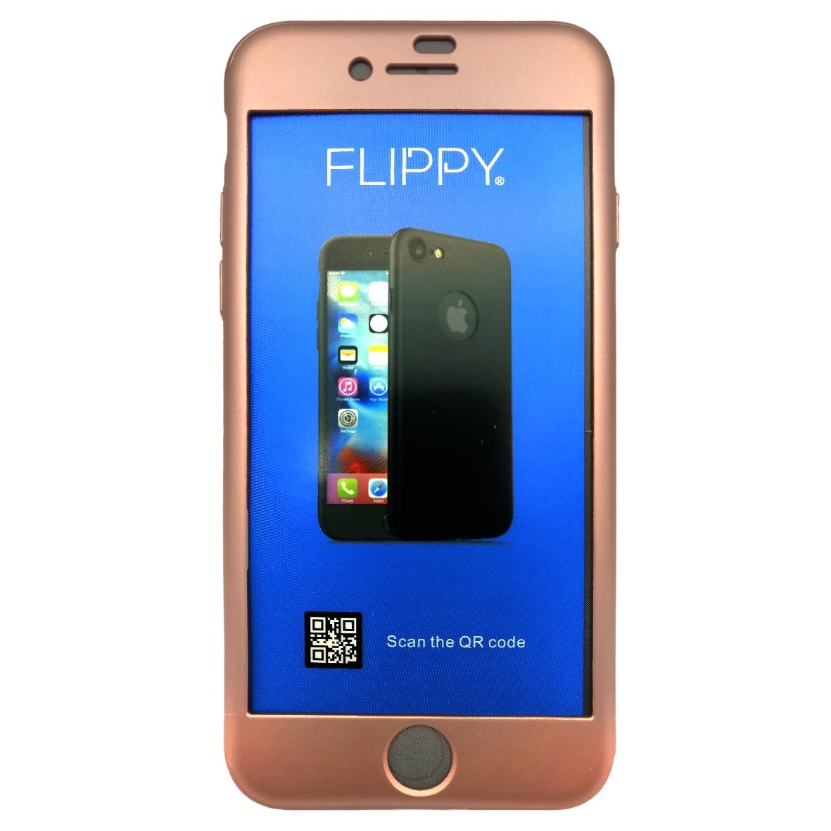 Husa Apple iPhone 7 Premium Full Cover 360 Roz Auriu + Folie Cadou