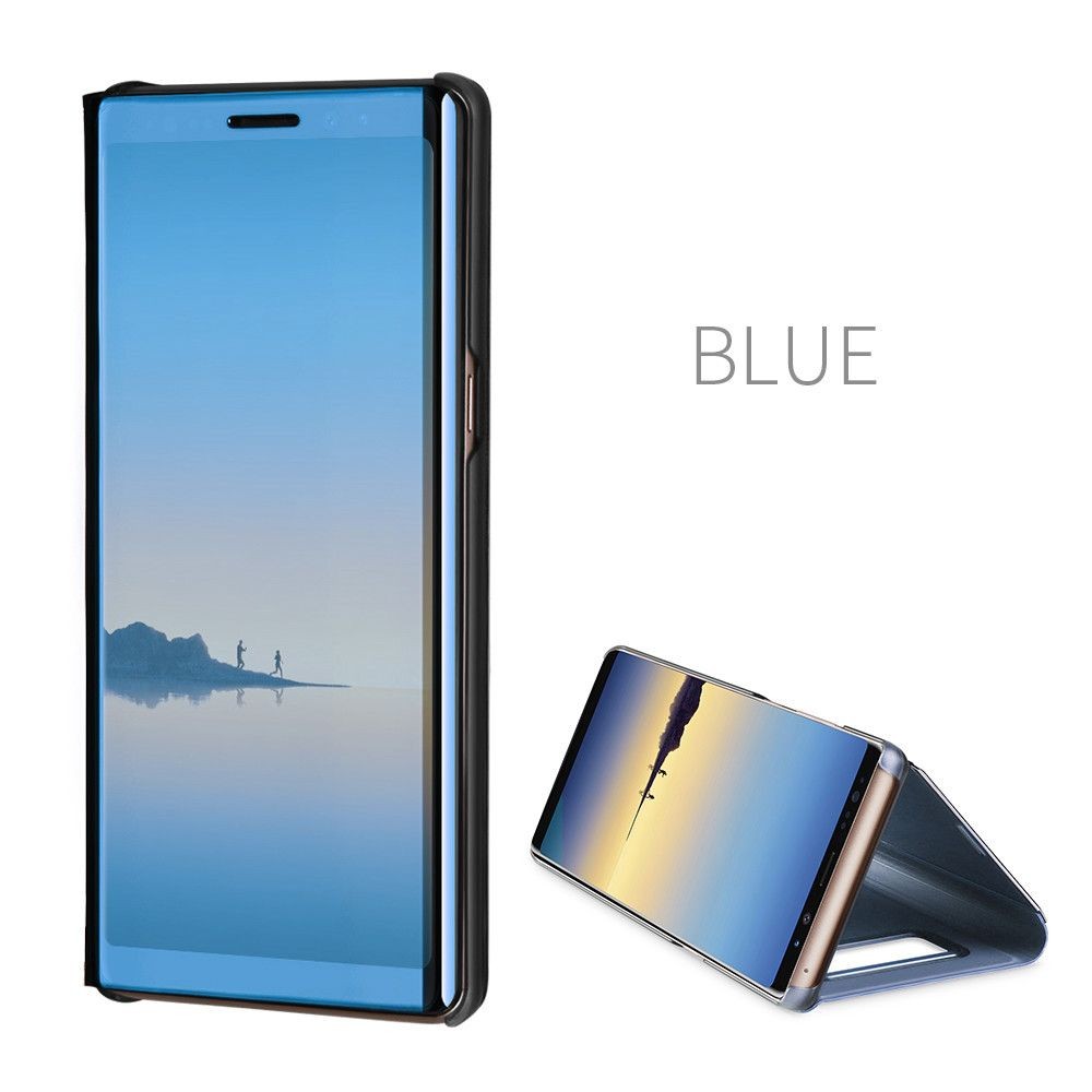 Husa Samsung Galaxy Note 8 Flip Cover Oglinda Albastru