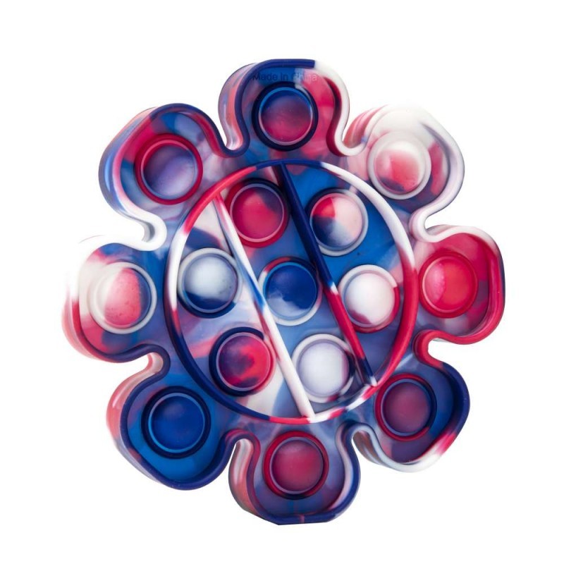 Jucarie antistres din silicon, Pop it Now and Flip It, Floare, Multicolor