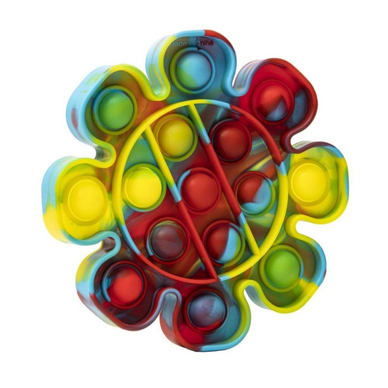 Jucarie antistres din silicon, Pop it Now and Flip It, Floare, Multicolor