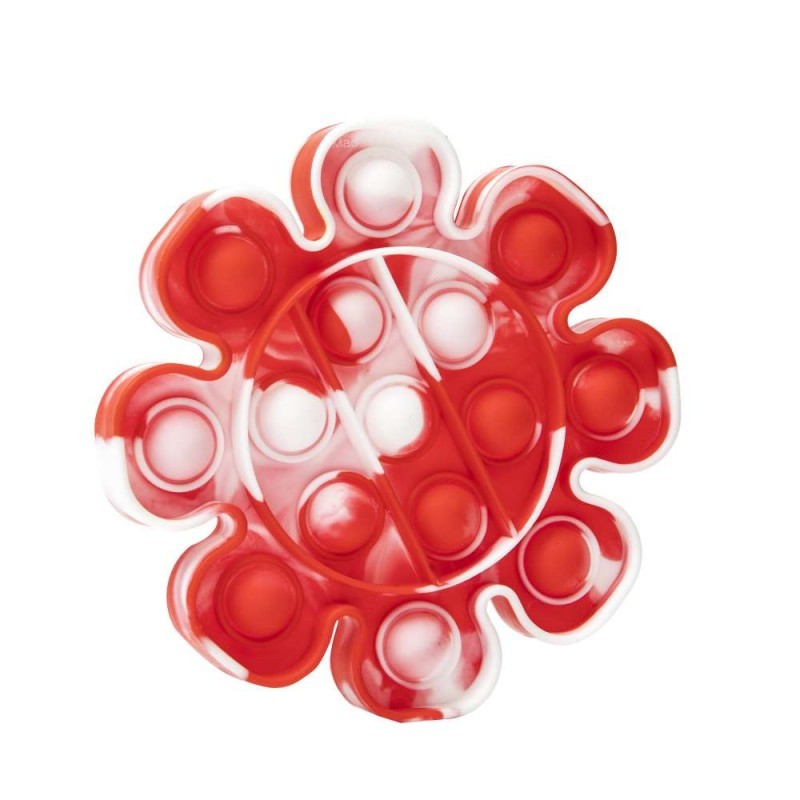 Jucarie antistres din silicon, Pop it Now and Flip It, Floare, Multicolor