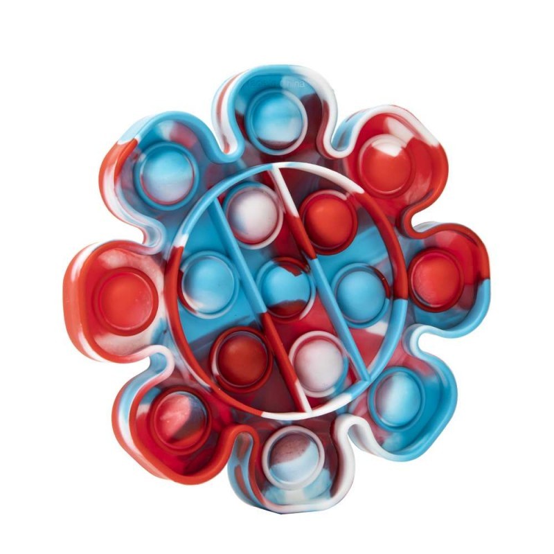 Jucarie antistres din silicon, Pop it Now and Flip It, Floare, Multicolor