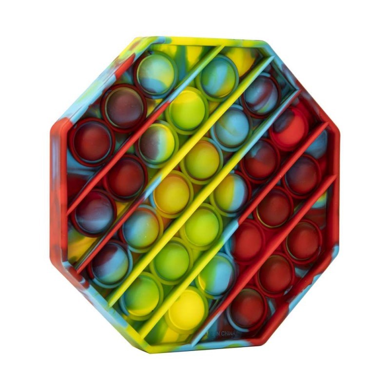 Jucarie Pop it Now & Flip it, Push Bubble Hexagon Multicolor Model 3