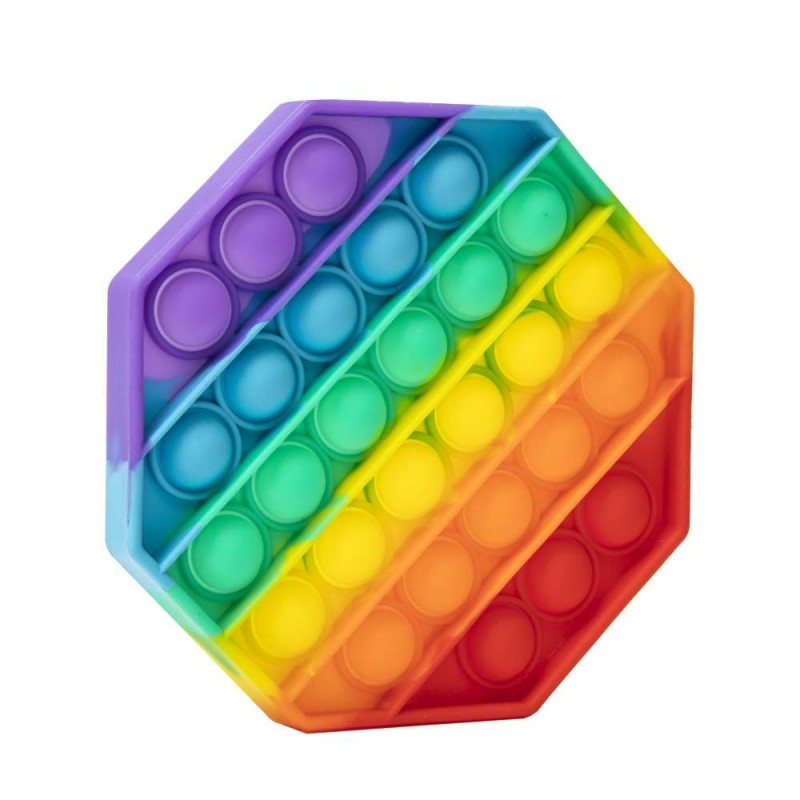 Jucarie Pop it Now & Flip it, Push Bubble Hexagon Multicolor Model 3