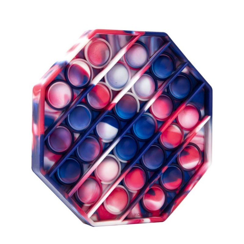 Jucarie Pop it Now & Flip it, Push Bubble Hexagon Multicolor Model 3