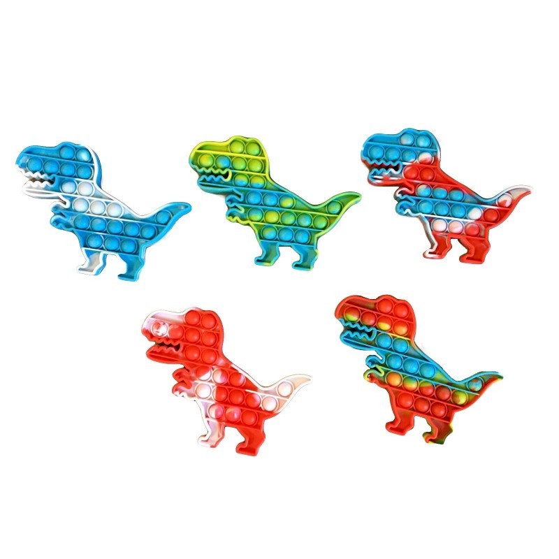 Jucarie Pop it Now & Flip it, Push Bubble Dinozaur Multicolor Model 3