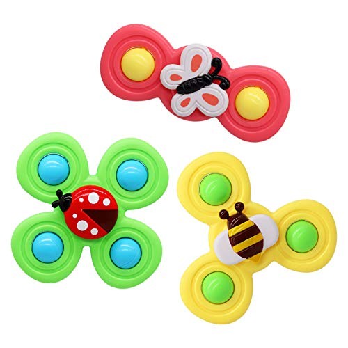 Set 3 Jucarii Spinner pentru copii, Spinimals Albina, Fluture, Buburuza, Multicolor