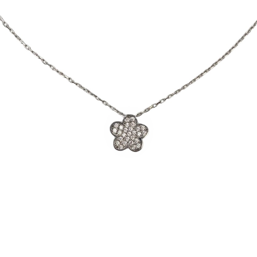 Colier Argint 925 Floare Zirconii 40 cm