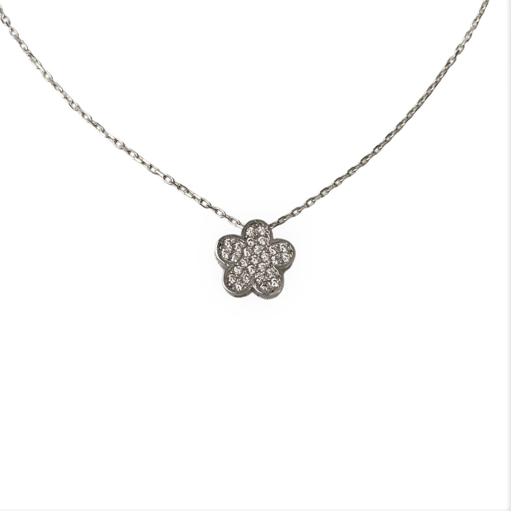 Colier Argint 925 Floare Zirconii 40 cm