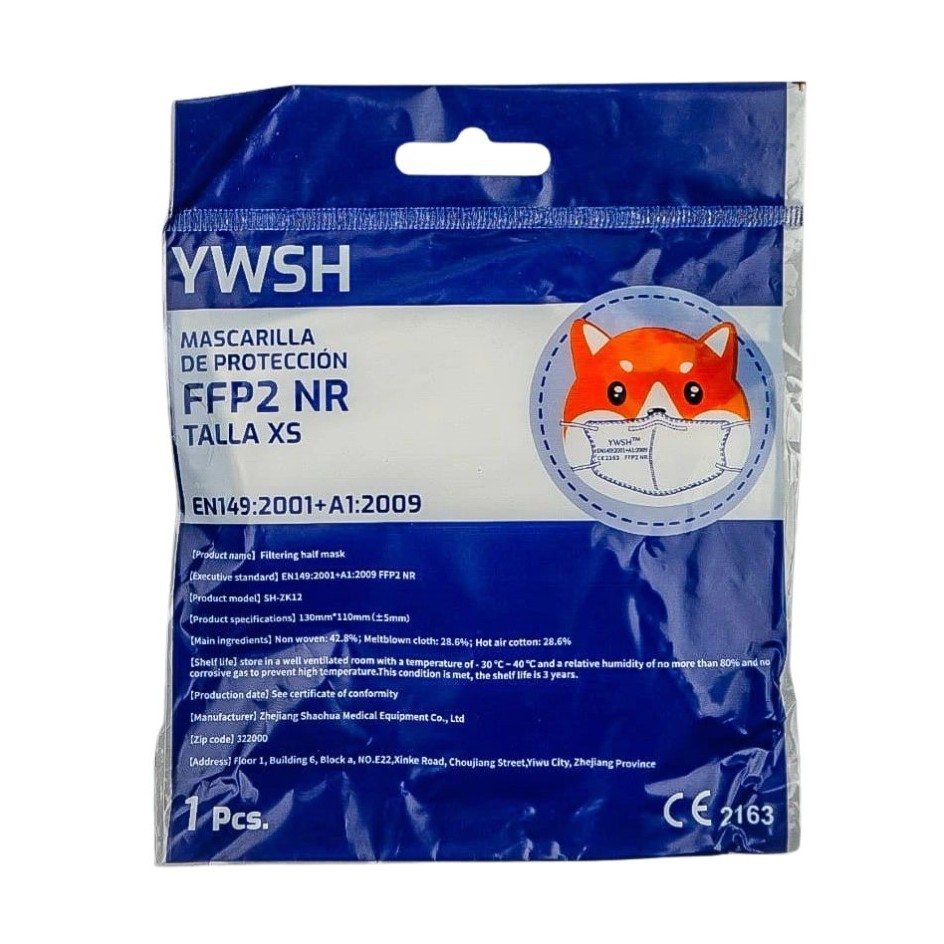 Set 10 bucati Masca de protectie faciala pentru copii, Flippy®️, de unica folosinta, FFP2 CE 2163, 5 straturi, nesterila, ambalaj individual, Copii, Alb