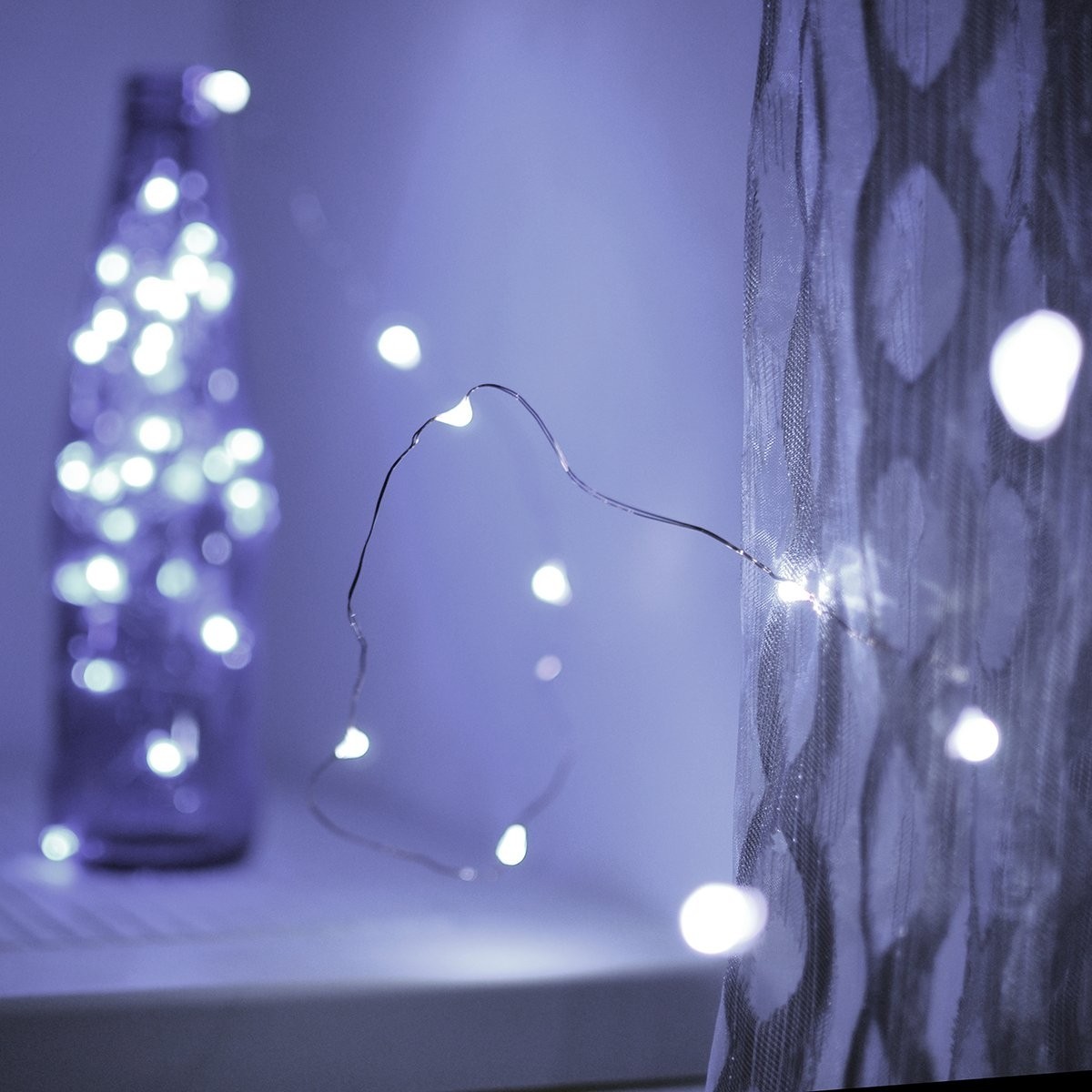 Sectiune Instalatie de Craciun, Flippy®, Tip Franjuri, 5 m, 143 LED-uri, cu 8 Jocuri de Lumini, Fir de Cupru, Lumina Alb Rece, IP44, Interconectabila