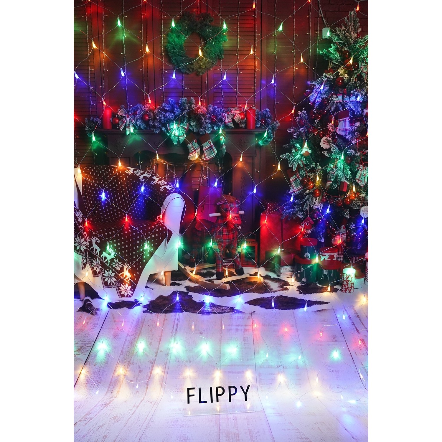 Sectiune Instalatie de Craciun , Tip Plasa, 160 LED-uri, 2 m x 2 m, 8 jocuri de lumini, Interconectabila, Fir transparent, Multicolor 2
