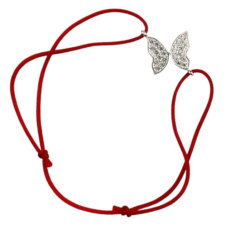Bratara Snur Reglabil, Argint 925, Fluture Cu Zirconii, Jolie Silver, 0.9 g, 2 cm x 1.2 cm
