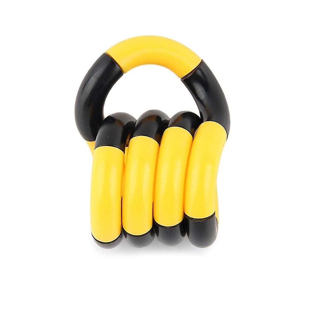 Jucarie senzoriala antistres, Fidget Twist cu miscari infinite de decompresie, Galben/Negru