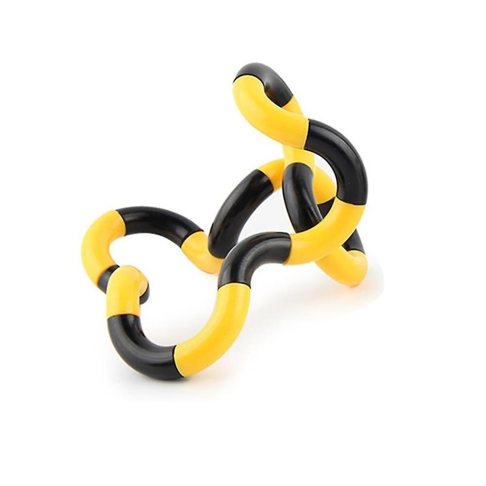Jucarie senzoriala antistres, Fidget Twist cu miscari infinite de decompresie, Galben/Negru