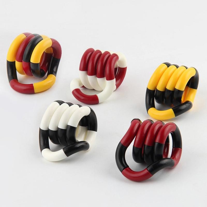 Jucarie senzoriala antistres, Fidget Twist cu miscari infinite de decompresie, Galben/Negru