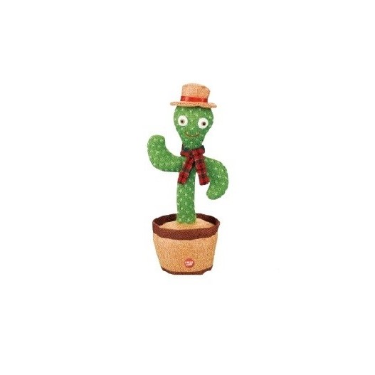 Jucarie Cactus dansator cu acumulator, Imita, Canta, Danseaza, Palarie si fular incluse
