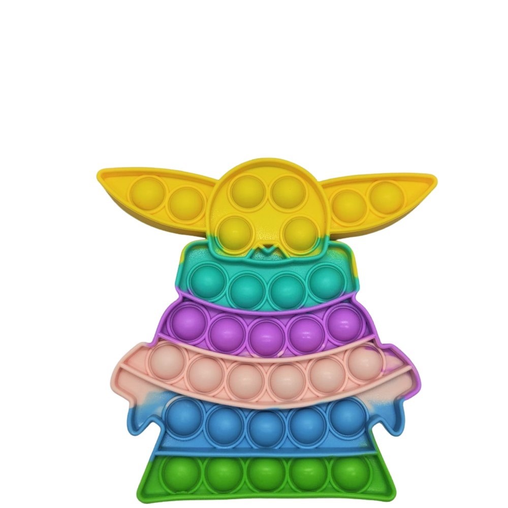 Jucarie antistres din silicon, Pop it Now and Flip It, Baby Yoda, Multicolor