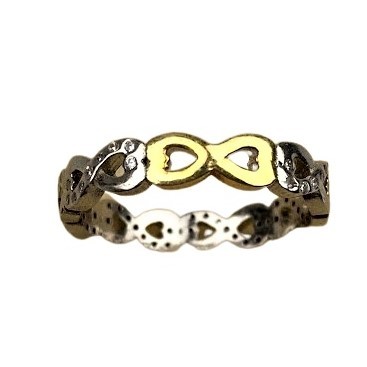 Inel Argint 925 Infinit, Jolie Silver, Placat Cu Aur Galben si Minizirconii