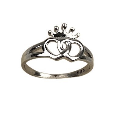 Inel Argint 925, Coroana cu Inimi M 50