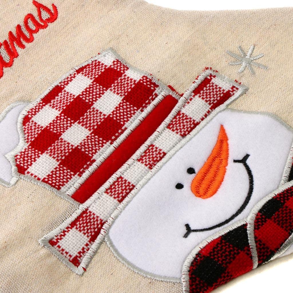 Ciorap Cadouri, Culoare Alba, Imprimeu Om de Zapada, Marimea 15x30 cm, Flippy