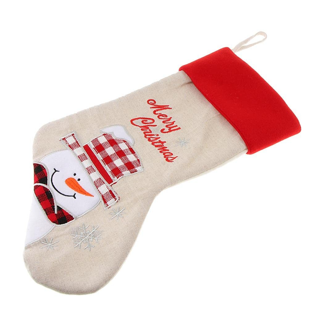 Ciorap Cadouri, Culoare Alba, Imprimeu Om de Zapada, Marimea 15x30 cm, Flippy