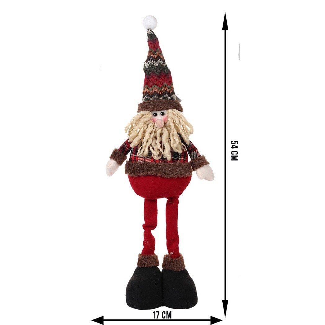 Jucarie decorativa, Flippy, Mos Craciun, 54 x 17 cm, lana, tesatura de plus, poliester, interior/exterior