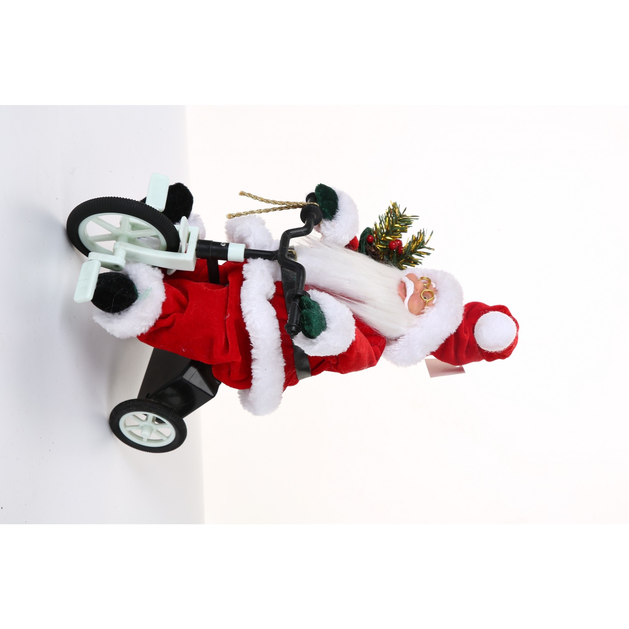 Jucarie decorativa, Flippy, Mos Craciun, 36 cm x 16 cm, grosime 23 cm, lana, tesatura de plus, poliester, interior/exterior