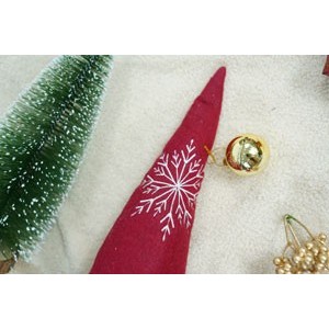 Ornament de Craciun spiridus, Flippy, gri/alb, textil, 42 cm