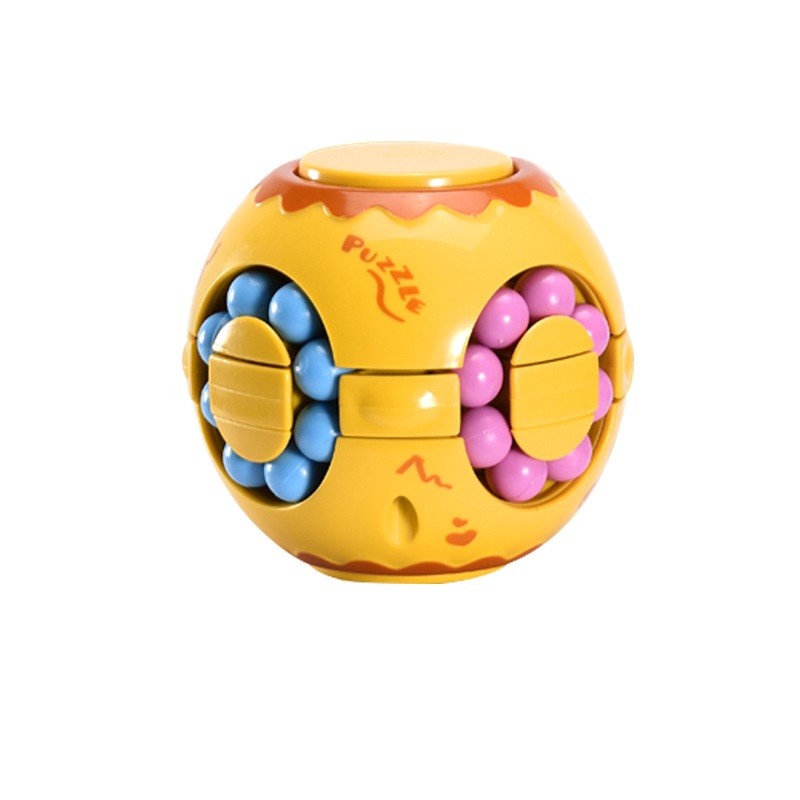 Cub magic interactiv, Magic Bean, jucarie antistres potrivit pentru copii si adulti, Sfera, Galben