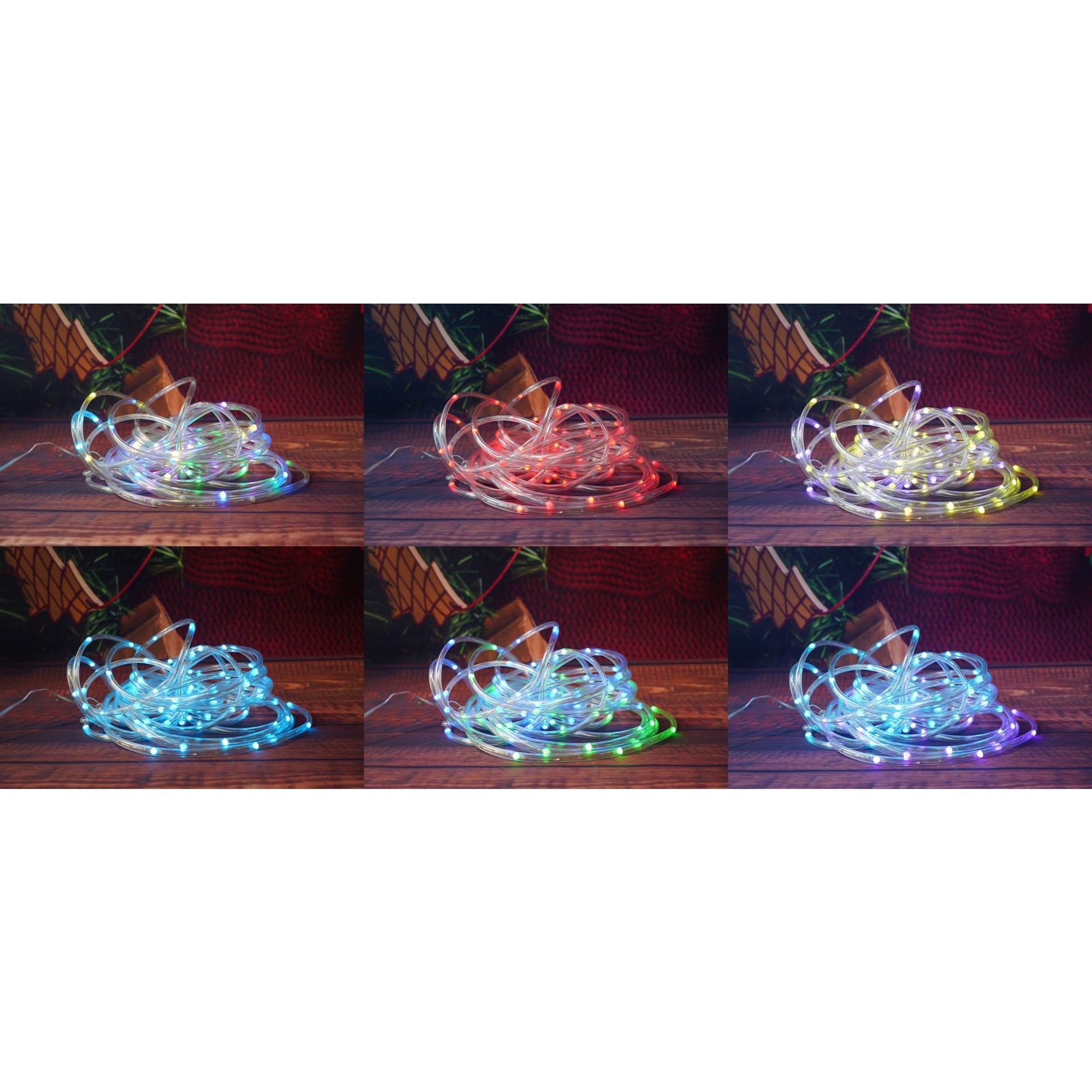 Instalatie de Craciun,10 metri,100 LED-uri,telecomanda 32 de functii,multicolor RGB,USB,tub luminos,interior/exterior,Flippy