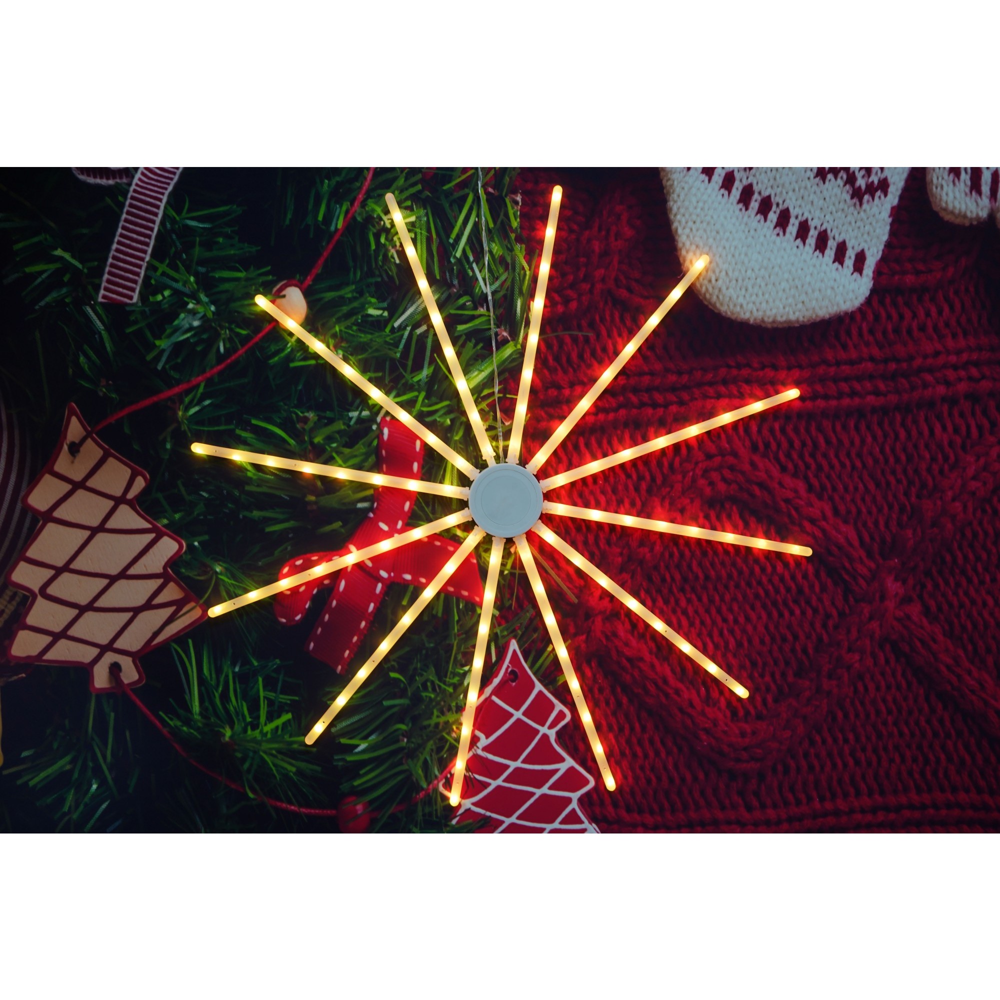 Instalatie de Craciun,96 LED-uri,joc de lumini,multicolor RGB,moara de vant,cu transformator,fir cupru,interior/exterior,Flippy