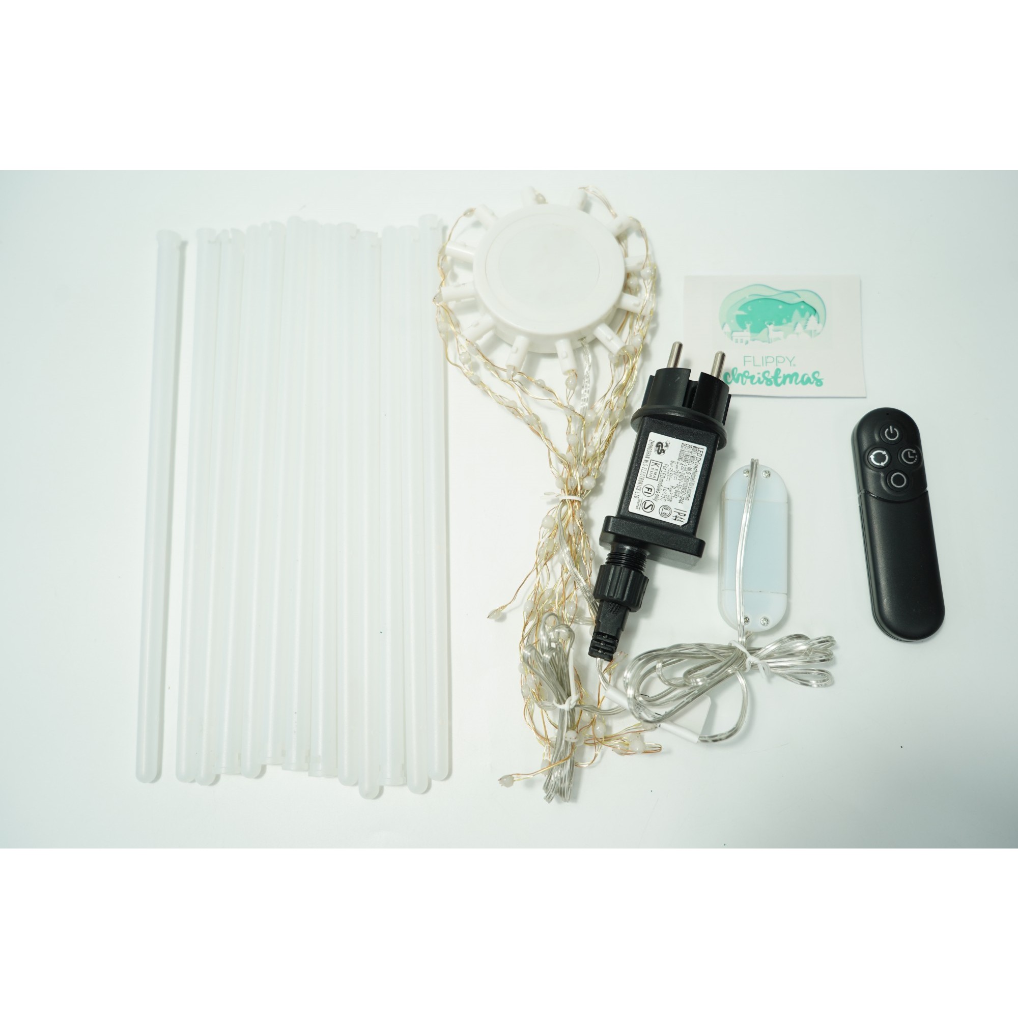 Instalatie de Craciun,96 LED-uri,joc de lumini,multicolor RGB,moara de vant,cu transformator,fir cupru,interior/exterior,Flippy