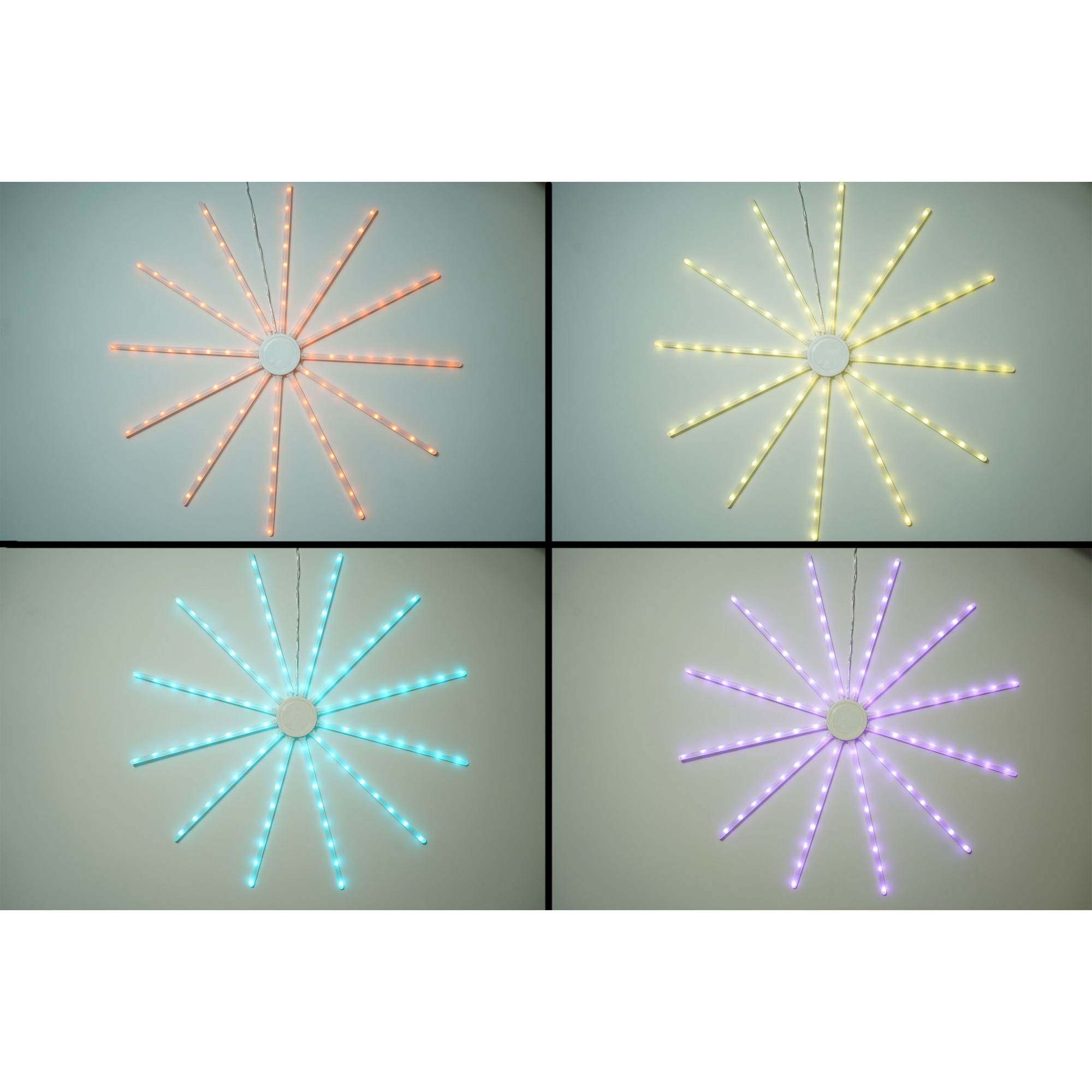 Instalatie de Craciun,96 LED-uri,joc de lumini,multicolor RGB,moara de vant,cu transformator,fir cupru,interior/exterior,Flippy